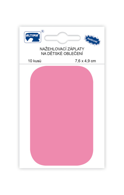 Nažehlovací záplaty malé 10 ks v balení - světle růžová